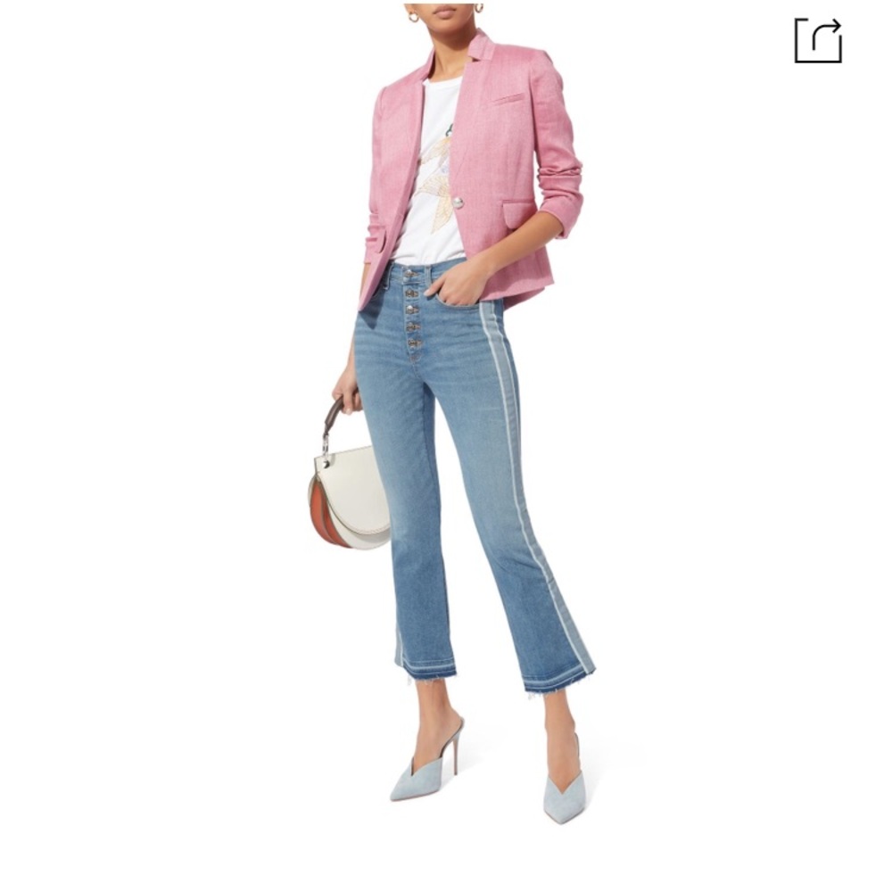 Rare Veronica Beard Tuxedo Striped Jeans $396